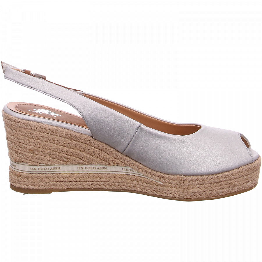 US Polo Riemchensandalette in metallic silver